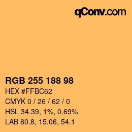 颜色代码: RGB 255 188 98 | qconv.com