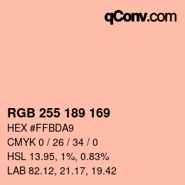 Color code: RGB 255 189 169 | qconv.com