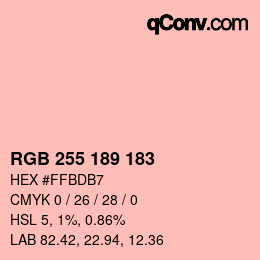 Color code: RGB 255 189 183 | qconv.com