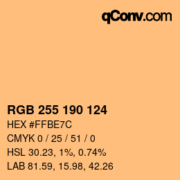 Color code: RGB 255 190 124 | qconv.com