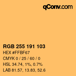 カラーコード: RGB 255 191 103 | qconv.com