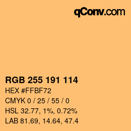 Color code: RGB 255 191 114 | qconv.com