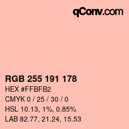 Color code: RGB 255 191 178 | qconv.com