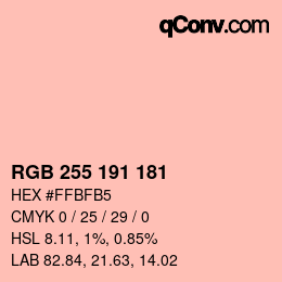 Color code: RGB 255 191 181 | qconv.com