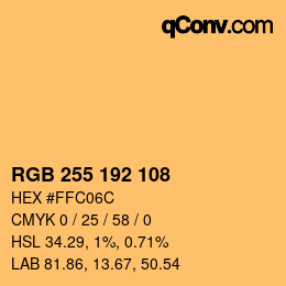 Código de color: RGB 255 192 108 | qconv.com