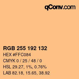 Color code: RGB 255 192 132 | qconv.com