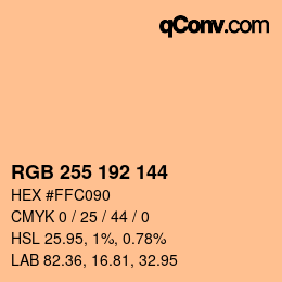 カラーコード: RGB 255 192 144 | qconv.com