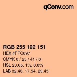 Color code: RGB 255 192 151 | qconv.com