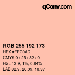 Color code: RGB 255 192 173 | qconv.com
