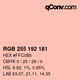 Color code: RGB 255 192 181 | qconv.com