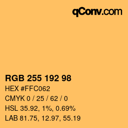 Color code: RGB 255 192 98 | qconv.com