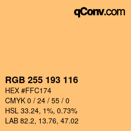 颜色代码: RGB 255 193 116 | qconv.com