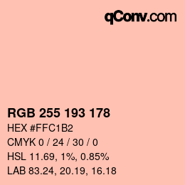 カラーコード: RGB 255 193 178 | qconv.com