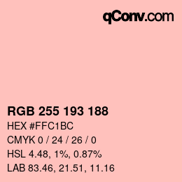 Color code: RGB 255 193 188 | qconv.com