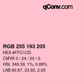 Color code: RGB 255 193 205 | qconv.com