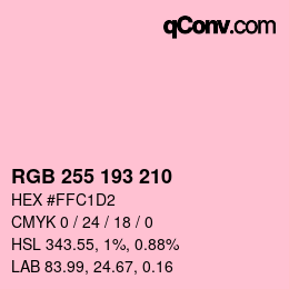 カラーコード: RGB 255 193 210 | qconv.com