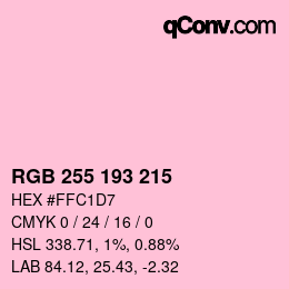 Color code: RGB 255 193 215 | qconv.com