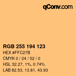 颜色代码: RGB 255 194 123 | qconv.com