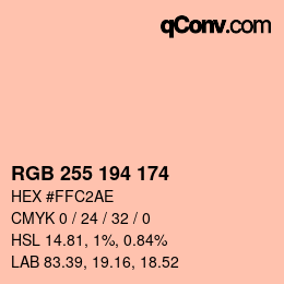 Color code: RGB 255 194 174 | qconv.com