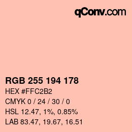 カラーコード: RGB 255 194 178 | qconv.com