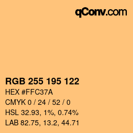 Color code: RGB 255 195 122 | qconv.com