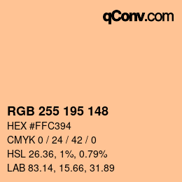 カラーコード: RGB 255 195 148 | qconv.com