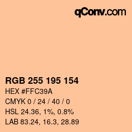 カラーコード: RGB 255 195 154 | qconv.com