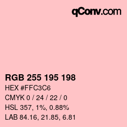 Code couleur: RGB 255 195 198 | qconv.com