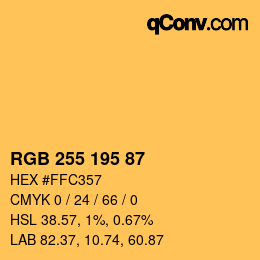 颜色代码: RGB 255 195 87 | qconv.com