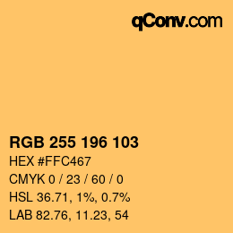 Color code: RGB 255 196 103 | qconv.com