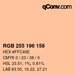 Color code: RGB 255 196 158 | qconv.com