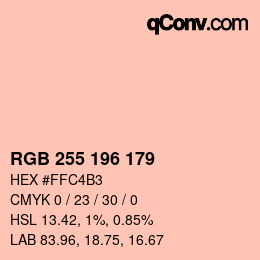 Color code: RGB 255 196 179 | qconv.com