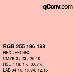 Color code: RGB 255 196 188 | qconv.com