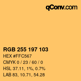 Color code: RGB 255 197 103 | qconv.com