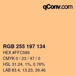 Color code: RGB 255 197 134 | qconv.com