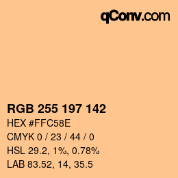 Color code: RGB 255 197 142 | qconv.com
