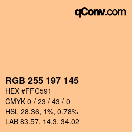 Color code: RGB 255 197 145 | qconv.com