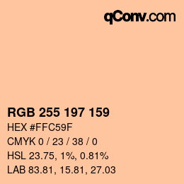 颜色代码: RGB 255 197 159 | qconv.com