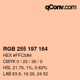 颜色代码: RGB 255 197 164 | qconv.com