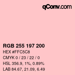 Color code: RGB 255 197 200 | qconv.com