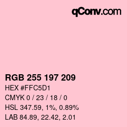 Color code: RGB 255 197 209 | qconv.com