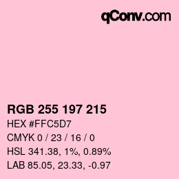 Color code: RGBA 255 197 215 1 | qconv.com