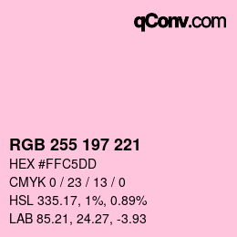 Farbcode: RGB 255 197 221 | qconv.com