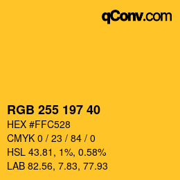 Farbcode: RGB 255 197 40 | qconv.com