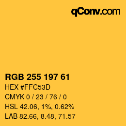 Farbcode: RGB 255 197 61 | qconv.com