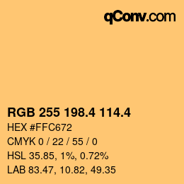 カラーコード: RGB 255 198.4 114.4 | qconv.com