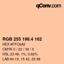 カラーコード: RGB 255 198.4 162 | qconv.com