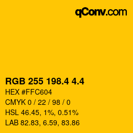 カラーコード: RGB 255 198.4 4.4 | qconv.com