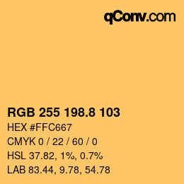 Color code: RGB 255 198.8 103 | qconv.com