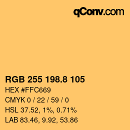 Color code: RGB 255 198.8 105 | qconv.com
